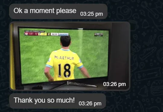Customer TV photo: live football streaming on StreamX — thank you so much